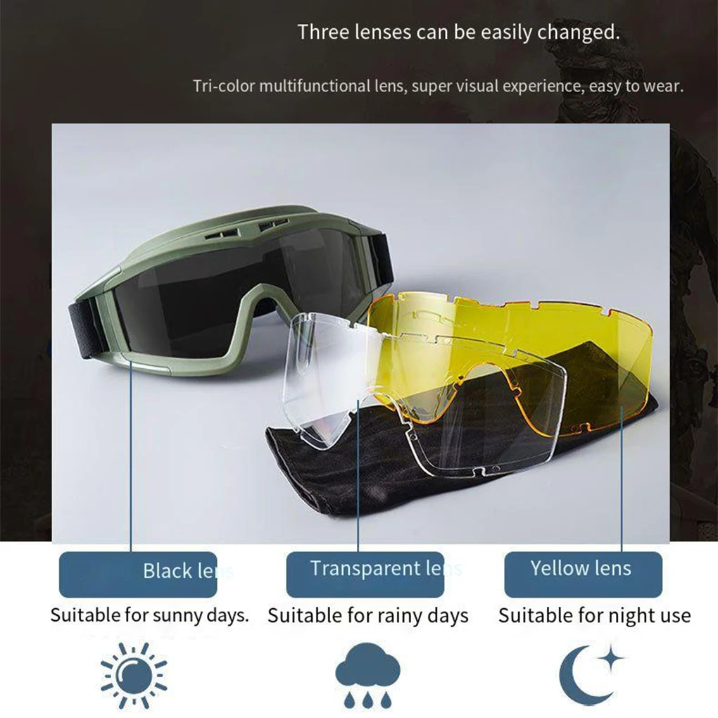 Occhiali da moto antiappannamento in ABS Tactical Desert Locust Occhiali da bici resistenti agli urti