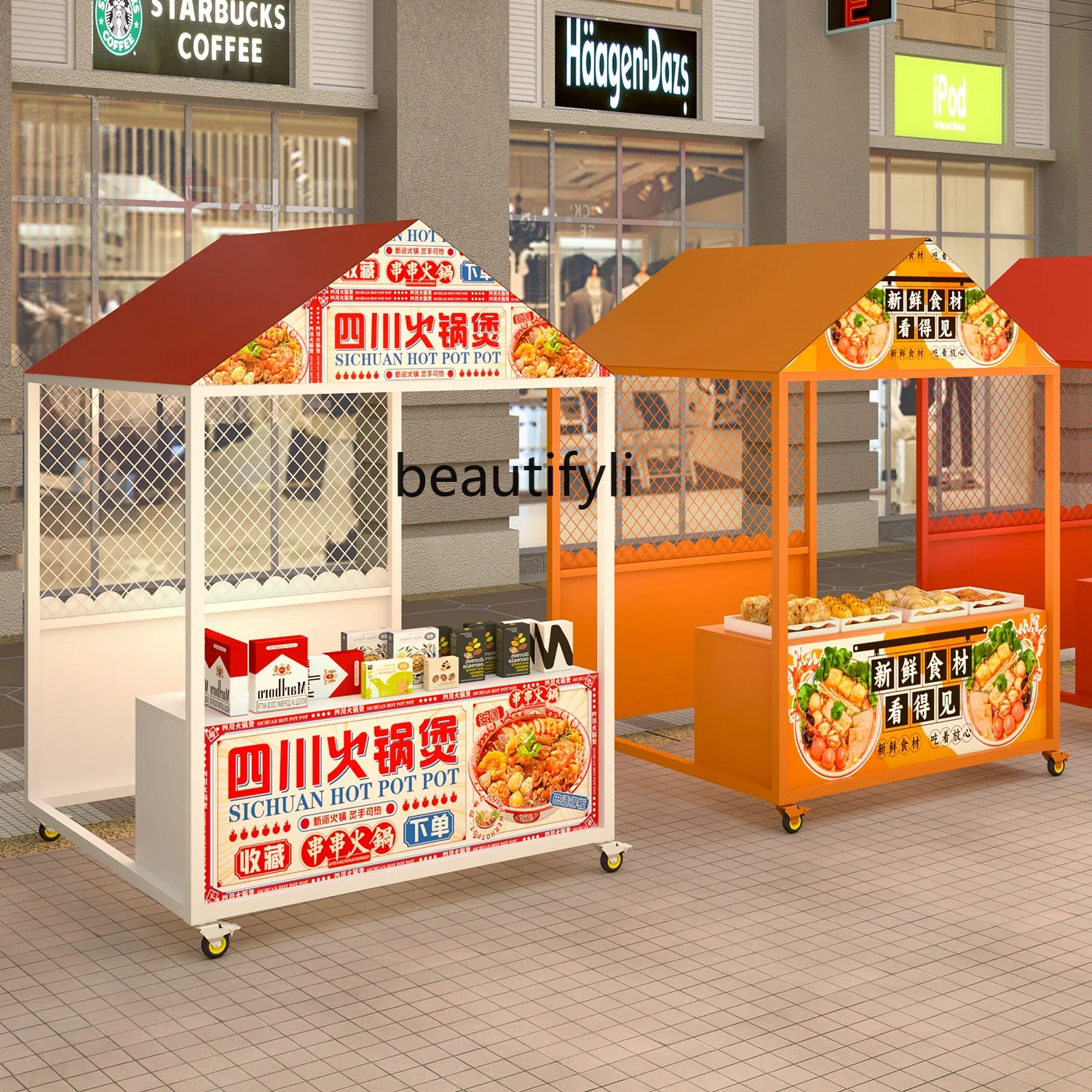 Shopping Mall Promotional Activities Market Mobile Vending Car Commercial Street Stall Stand Outdoor Shed Display Stand