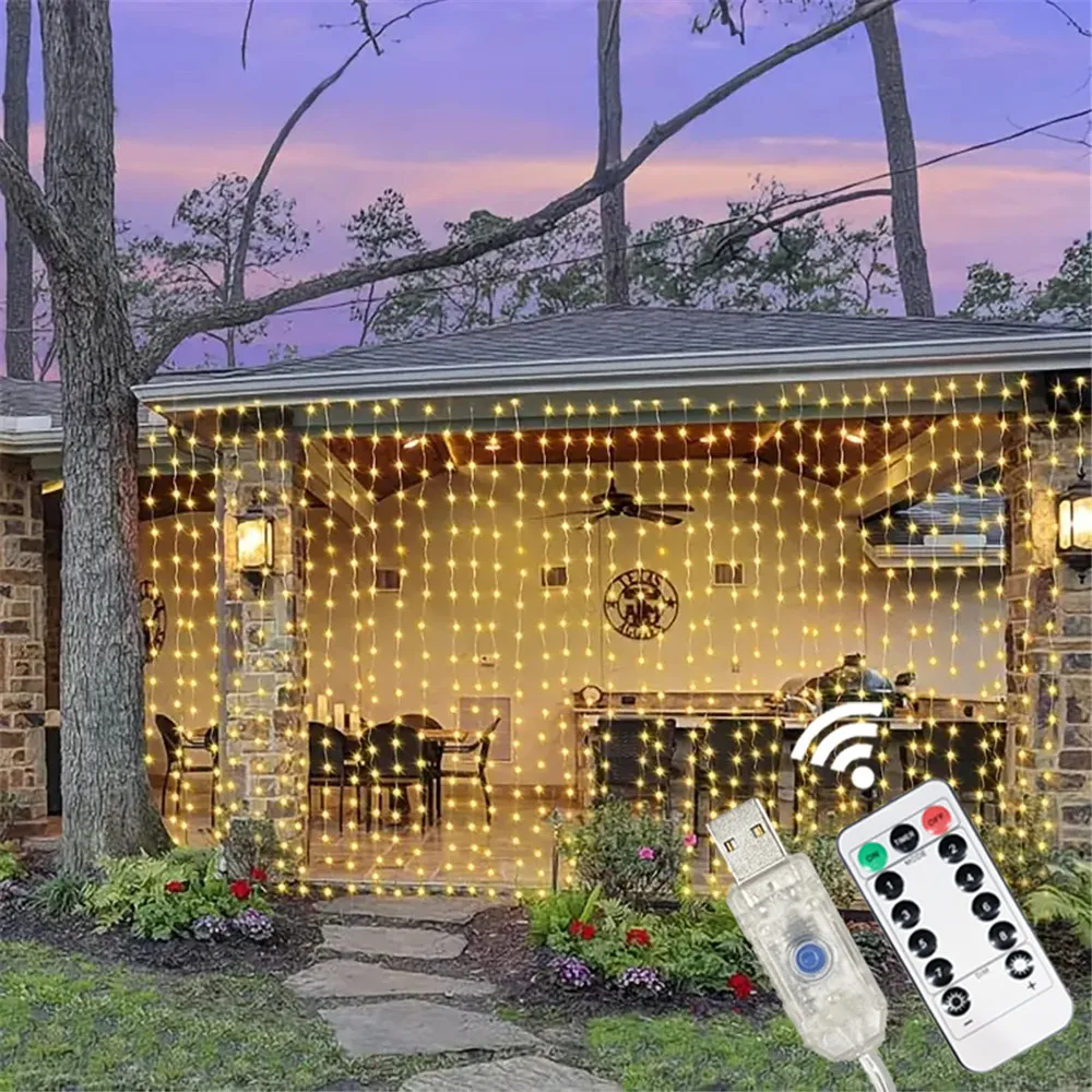 

Новогодняя USB-занавеска, гирлянда с дистанционными подарками, рождественская елка Navidad, украшение для дома, вечеринки, Ноэль, Рождественская фея, спальня