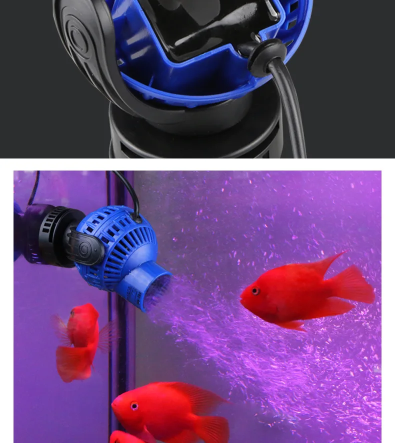220V 6-26W Aquarium Wave Maker Submersible Circulation Power Pump with Magnet Suction Base Adjustable Flow Rate Marine Fish Tank