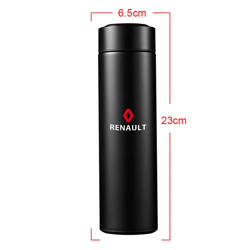 Car Logo Badge Intelligent Thermos Cup Auto Smart Digital Thermos Cups For Renault DACIA Scenic Loguna Duster Clio 2 3 Teizy Zoe view 2