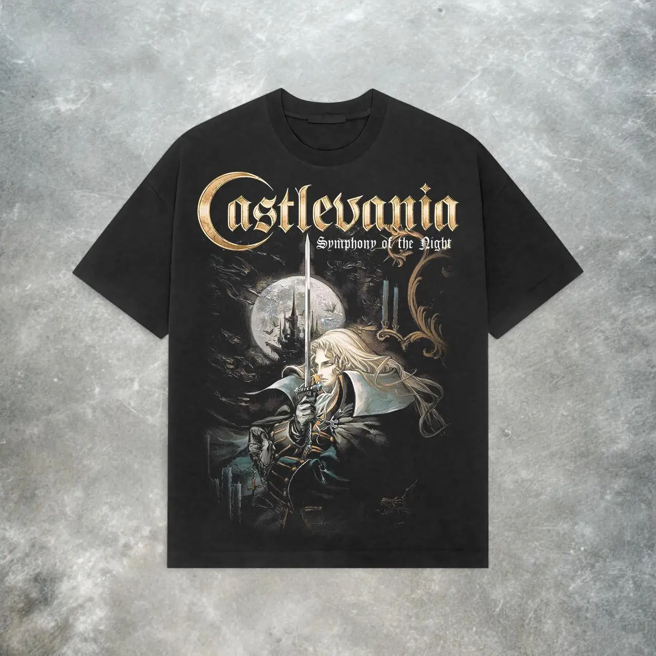 Camiseta Castlevania para hombre, camiseta de manga corta con gráfico de estilo Anime, juego de terror gótico de vampiro Dracula, ropa de calle informal para videojuegos
