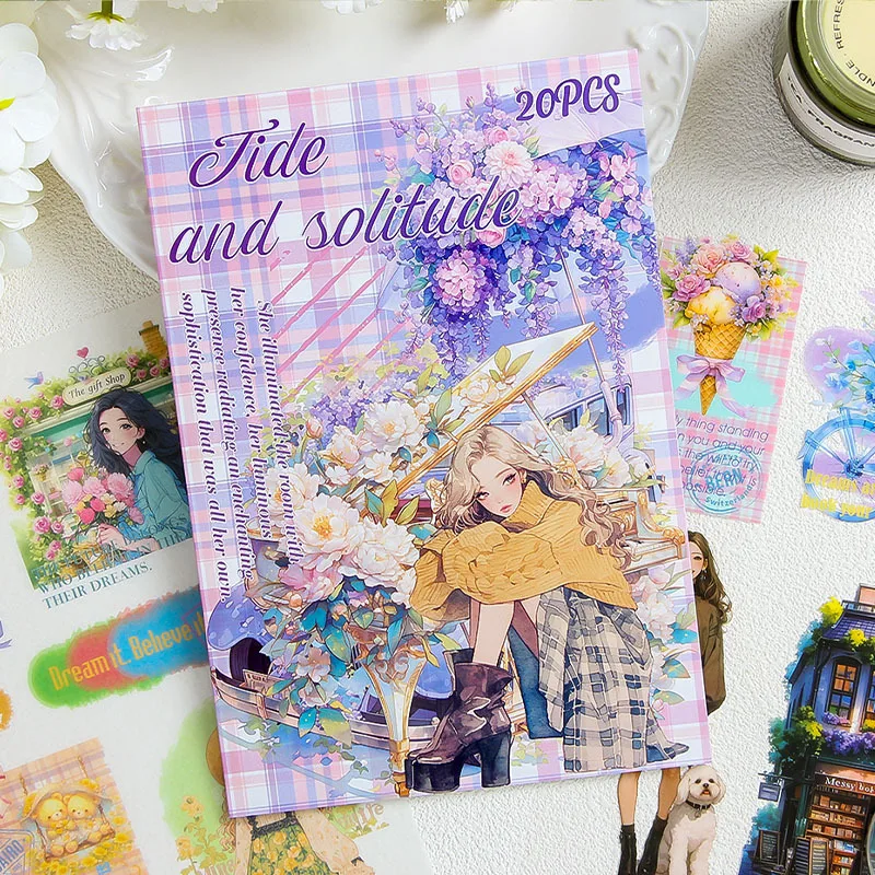 Mr. Paper, 20 Sheets/book, Dual Material Sticker Book, Large-sized Sticker Decoration Scrapbook, Phone Case, Photo Frame, Diary