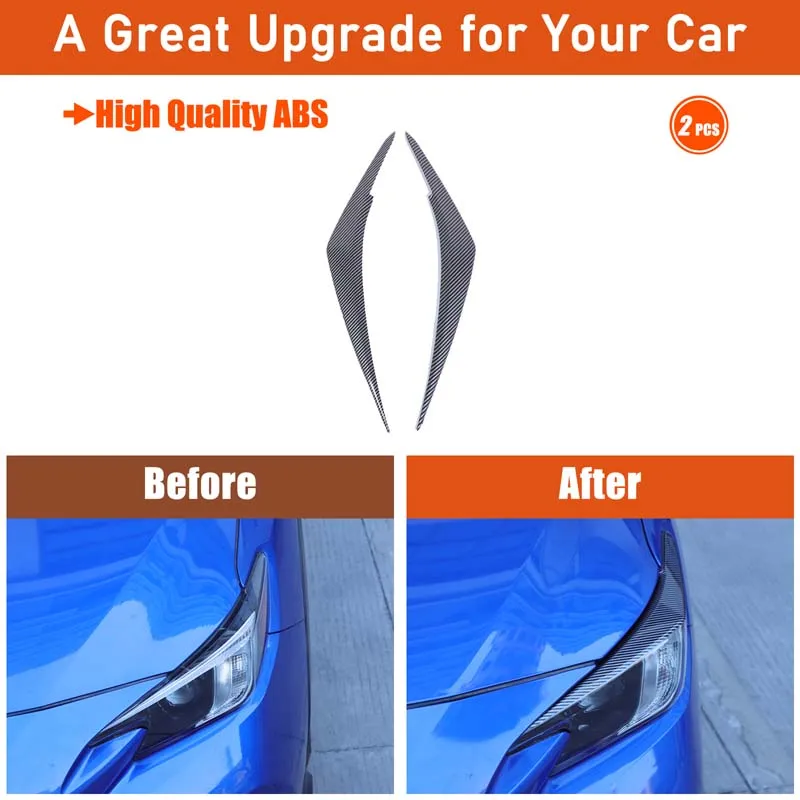 For Subaru WRX 2022-2025 ABS Car Front Headlight Eyebrow Trim Strips Cover Decoration Sticker Protective Auto Accessories
