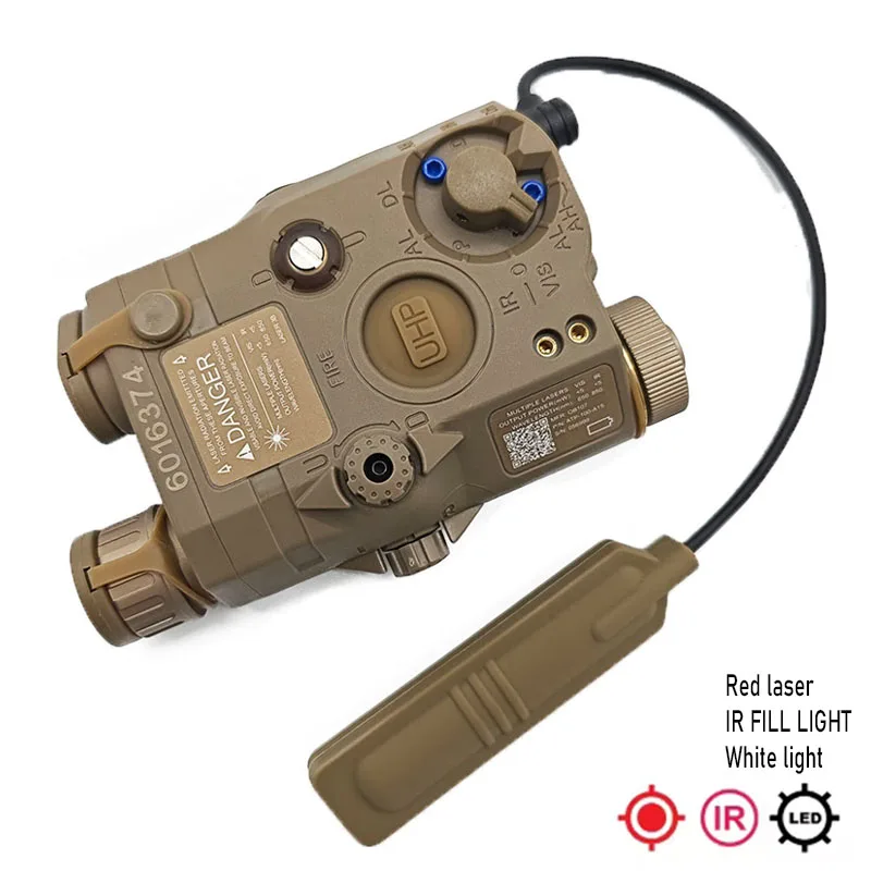 Taktisches PEQ15 Grün/Rot Laser+IR Laser/IR Füllicht Visier+Weißes LED-Stroboskoplicht Passend für 20mm Schiene Airsoft Jagdzubehör