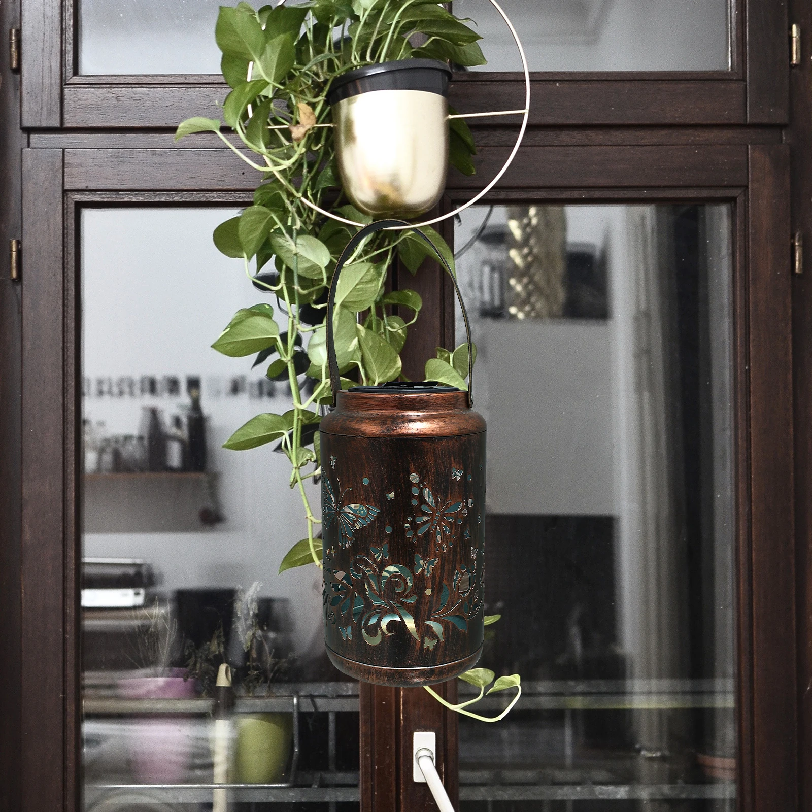 

Light Hollow Butterfly Solar Lantern for Garden Yard Pathway Decorative Outdoor Lighting Iron Metal Design