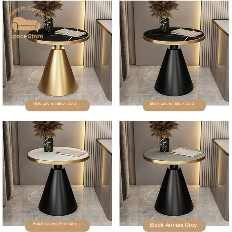 Modern luxury marble top round side table metal side stool coffee table design sofa bed bedroom living room furniture latest