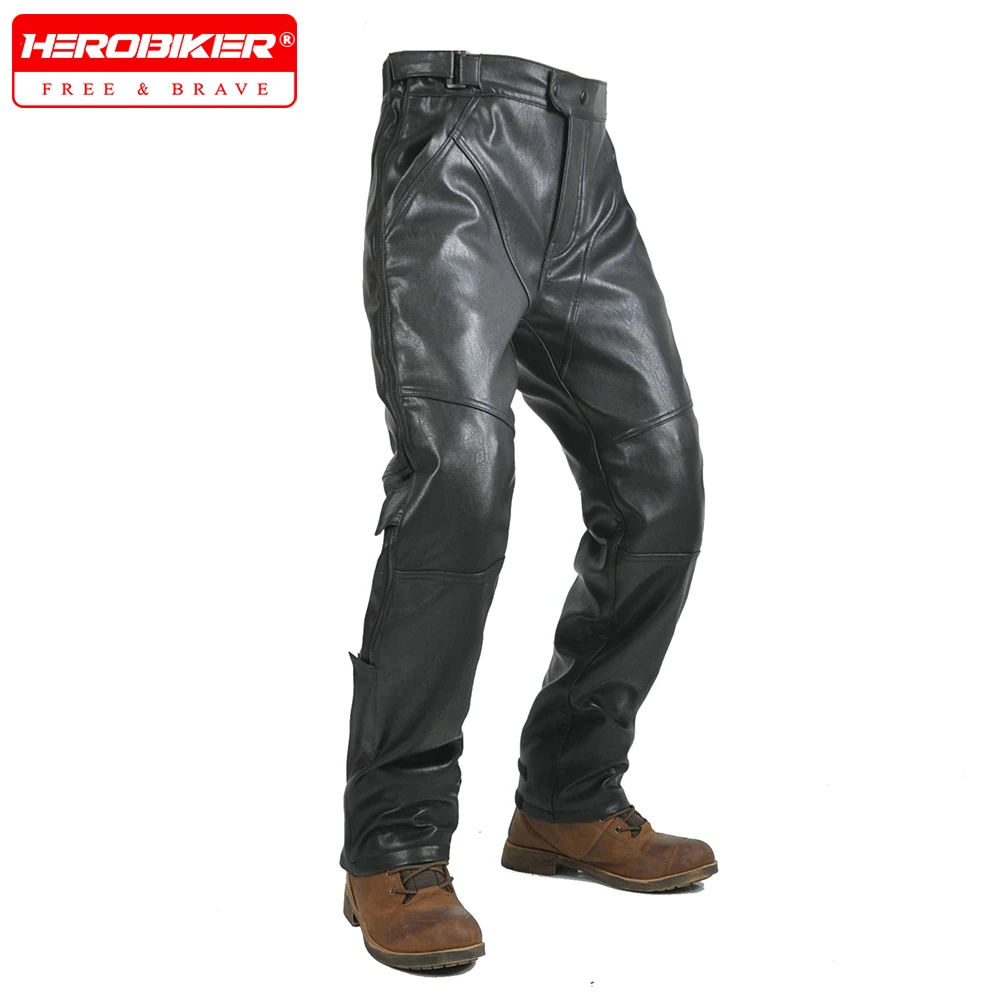 

Motorcycle Pants Off-road Motorcycle Waterproof Windproof And Anti Fall Riding Leather Pants Winter Warm And Quick Release Pants