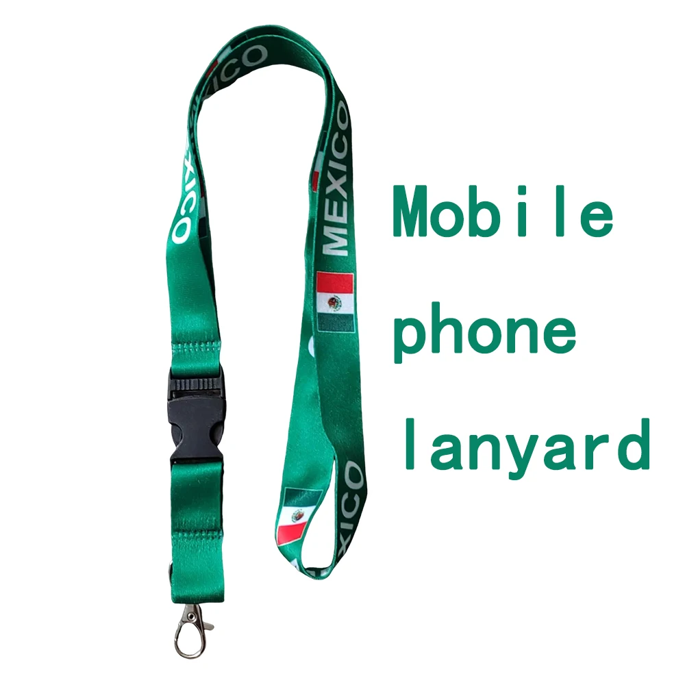 Flagcits 100% Stain Mexico Flags Mobile phone lanyard