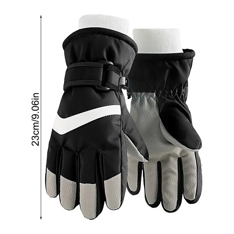 ถุงมือเด็ก ถุงมือสโนว์บอร์ดหุ้มฉนวนกันน้ํา ถุงมืออุ่นแบบปรับได้ อุปกรณ์เสริมฤดูหนาวสําหรับกิจกรรมกลางแจ้งในร่ม