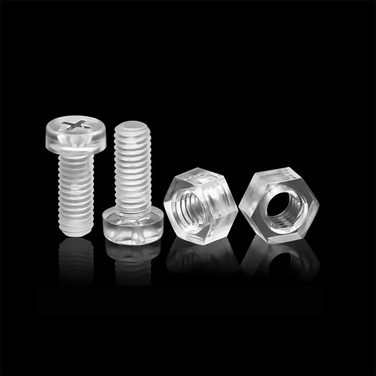 M2M2.5M3M4M5M6 Transparent PC Phillips Groove Round Head Bolt And Nut Plastic Acrylic Insulated Screw And Nut