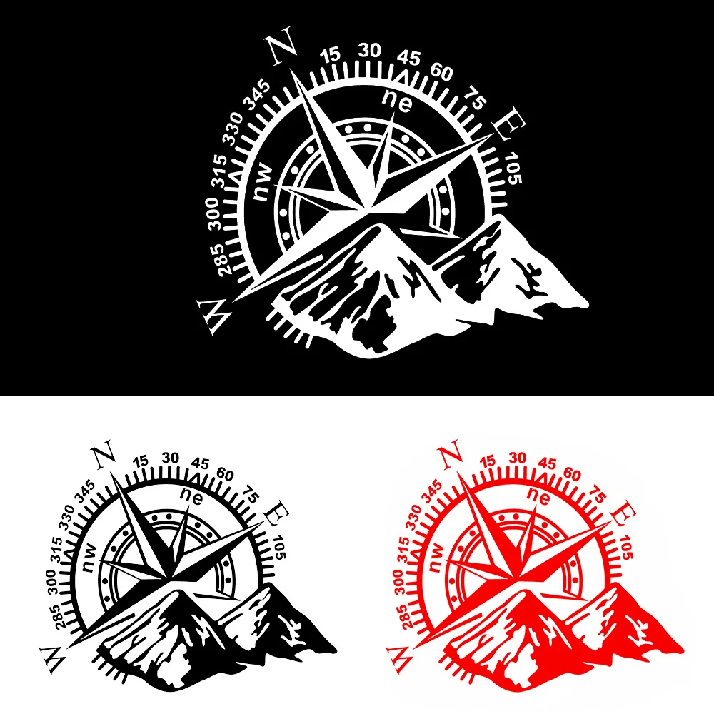 Funny Vinyl Car-Styling Decals 60*50cm For Auto Window Motorcycle Decor Art Design Off-road Mountain Compass Car Sticker image 2