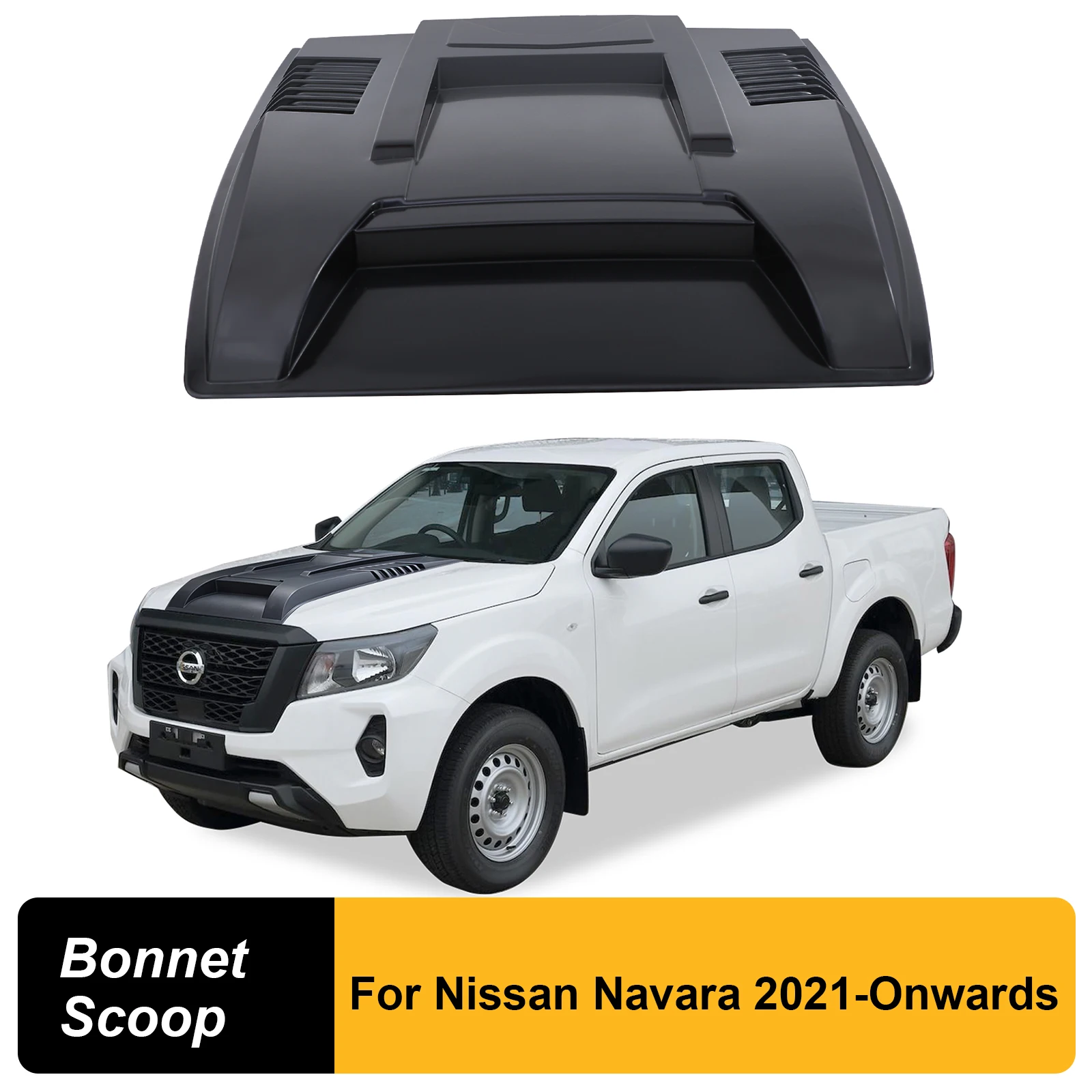 

Matte Black ABS Bonnet Scoop Hood Cover For Nissan Navara Frontier NP300 2021 2022 2023 2024 2025 PickUp Trunk Car Accessories