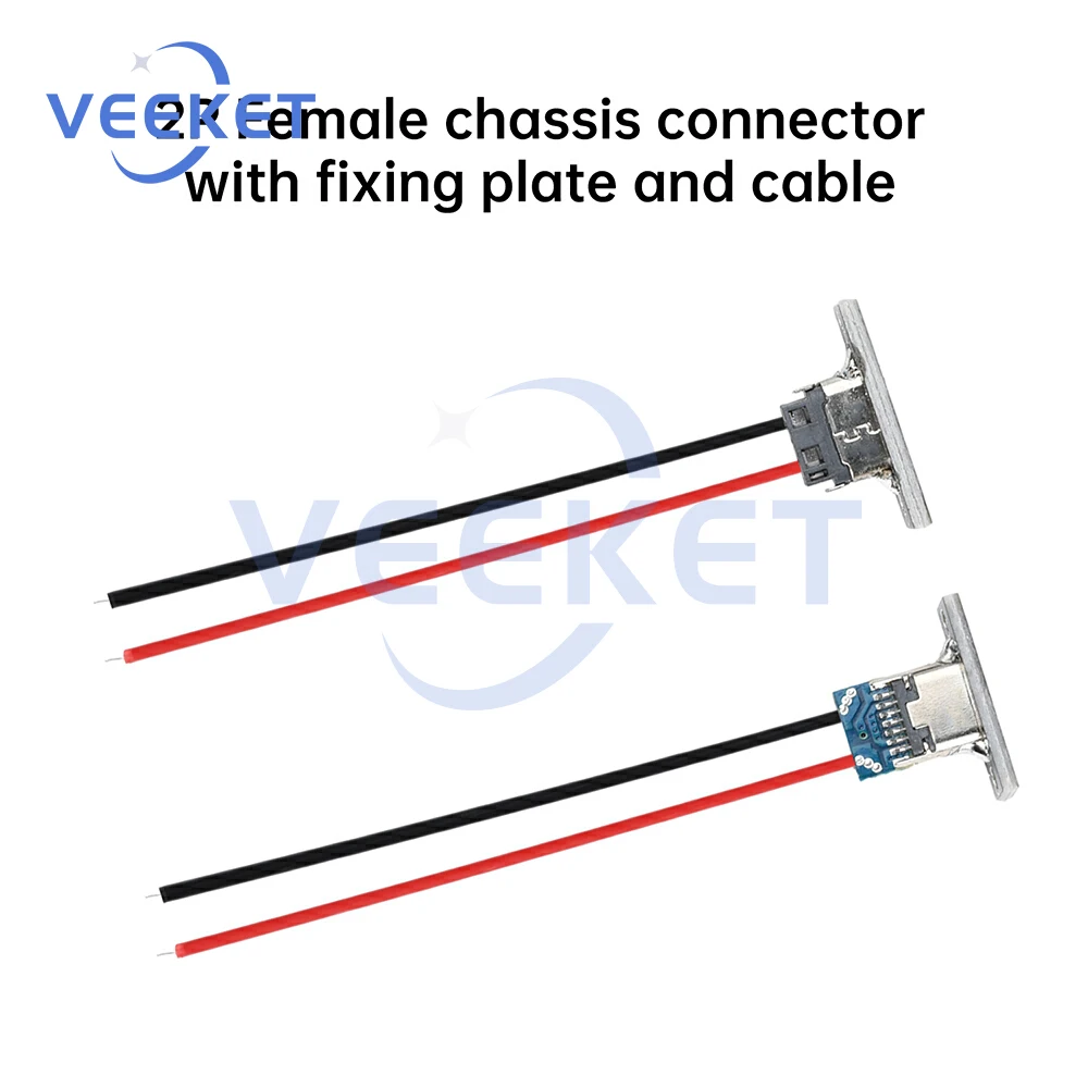2Pin USB-aansluiting Oplaaddatapoort 2P Striplijn van soldeerverbinding Vrouwelijke connector Jack Voeding Type-C Interface