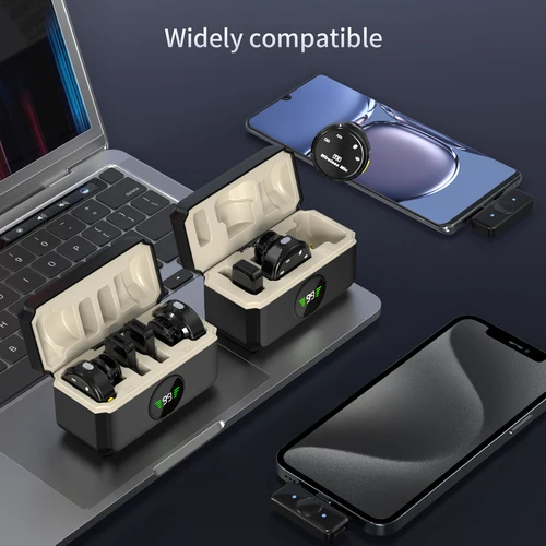 Imagen 2 del producto Micrófono de solapa inalámbrico Q8, hebilla magnética de uno a dos para Android, iPhone, grabación, TikTok, transmisión en vivo, nuevo
