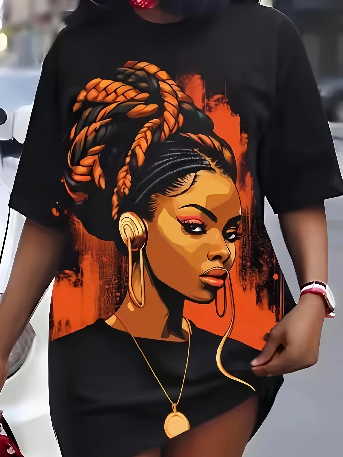 

Plus Size Beautiful Girl Graphic Graphic Printed T-shirts Summer Casual Crew Neck Short Sleeve Women's Breathable Clothing