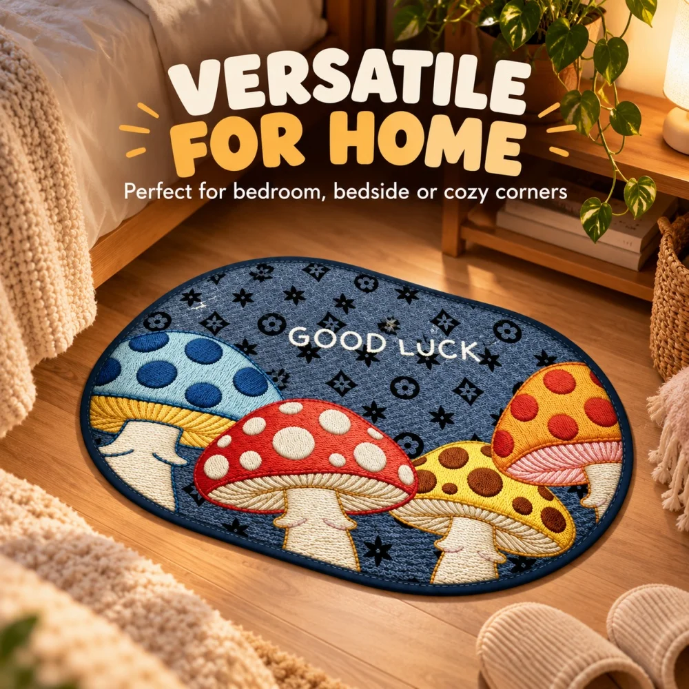 American-style cartoon bathroom floor mat, faux linen stream single-pole anti-slip mat.