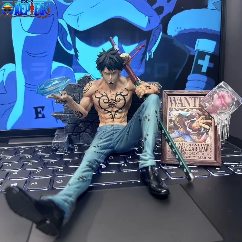 One Piece Anime Figurine Bt Sitting Posture Trafalgar Law Operation Action Figures Room Ornament Pvc Model Collection Toys Gift