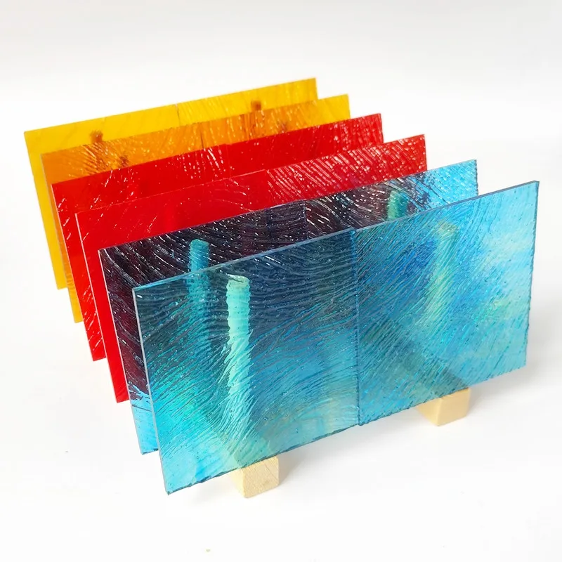 

12pcs 4X4in Red blue brown Transparent stained glass sheet diy mosaic tile glassstained glass supplies crafts and art supplies