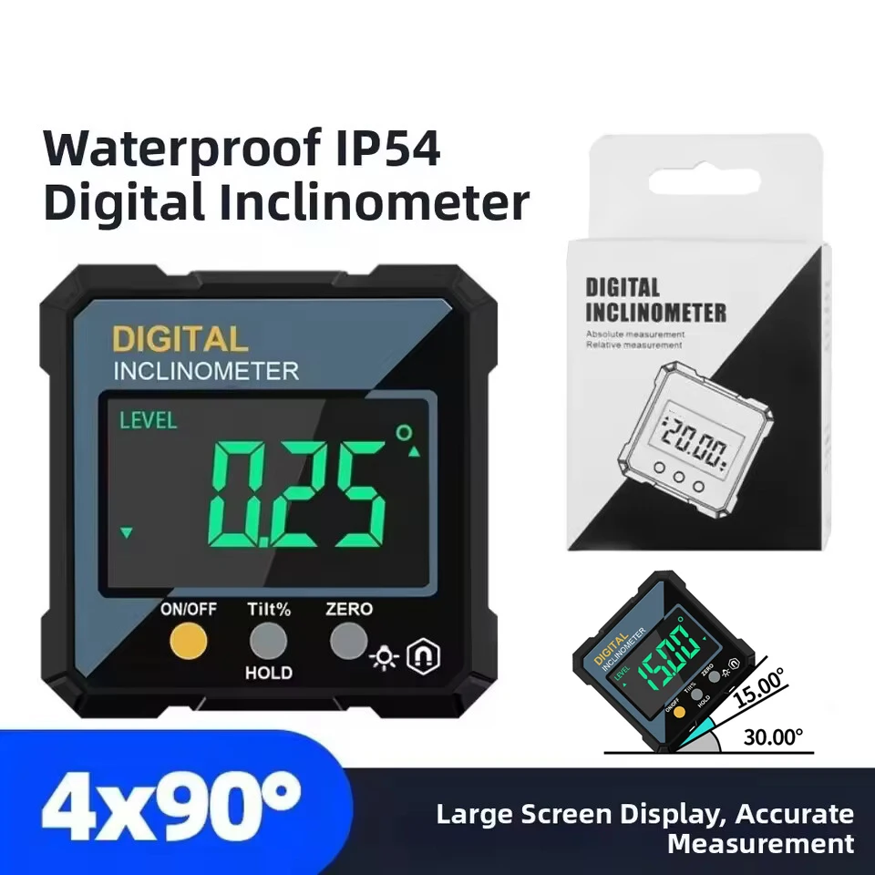 2026 Digital Electronic Level Digital Angle Fnder 4*90 ° Magnetic Inclinometer Protractor Precision Level Box For Woodworking