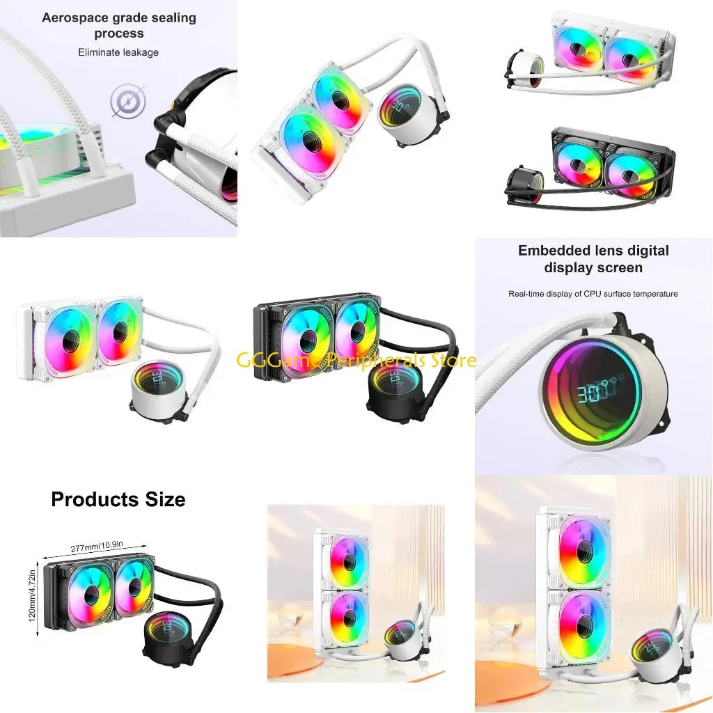

U55B High Efficiency 2 120mm Fan CPU Coolers with ARGB Sync and Water Block for Multiple Platforms