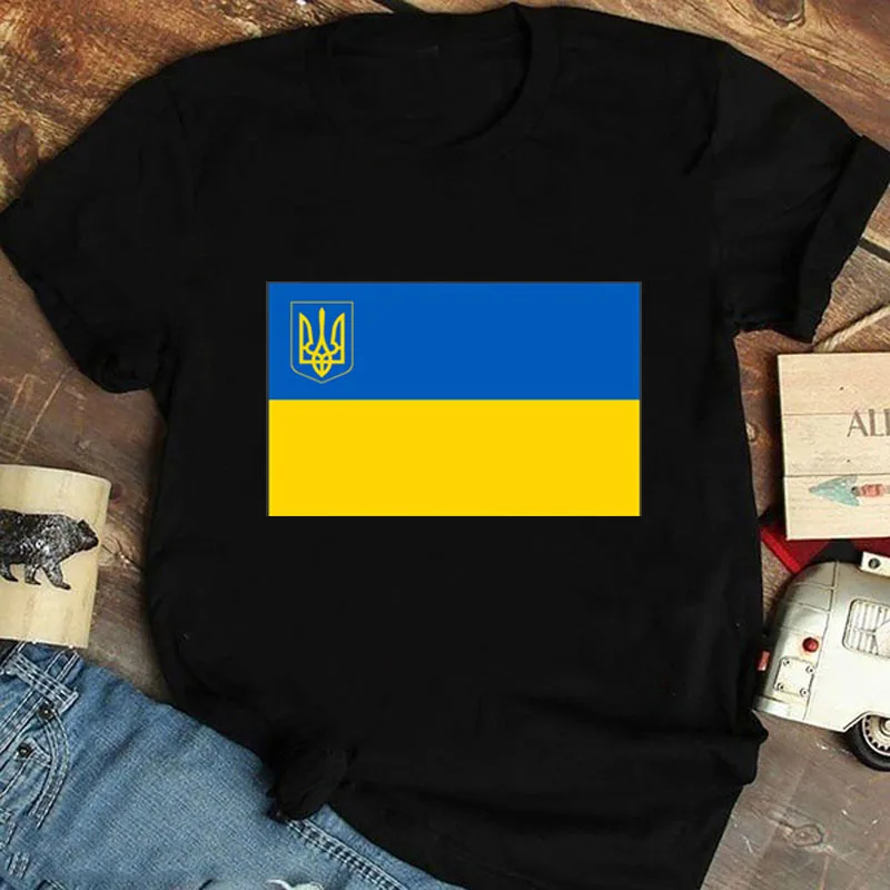 Ukraine Ladies T Shirt Summer Premium Short Sleeve T Shirt Flag Classic Ukraine Gift T Shirt Girls Harajuku Love T Shirt Tops