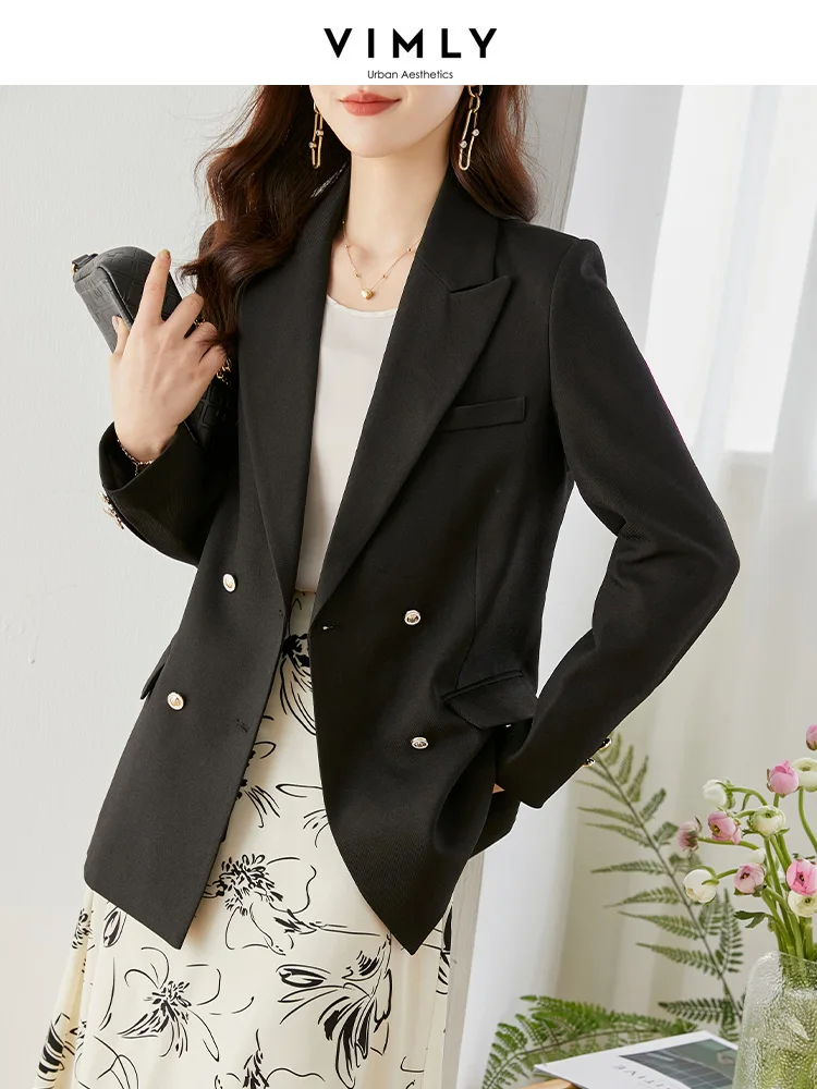 Giacca blazer nera primavera stile coreano conveniente per donna ufficio donna abito da lavoro solido a maniche lunghe allentato professionale