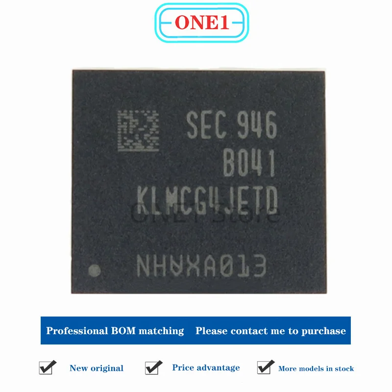 

1PCS/lot New Original KLMCG4JETD-B041 BGA153 EMMC 5.1 64GB memory chip Excellent quality