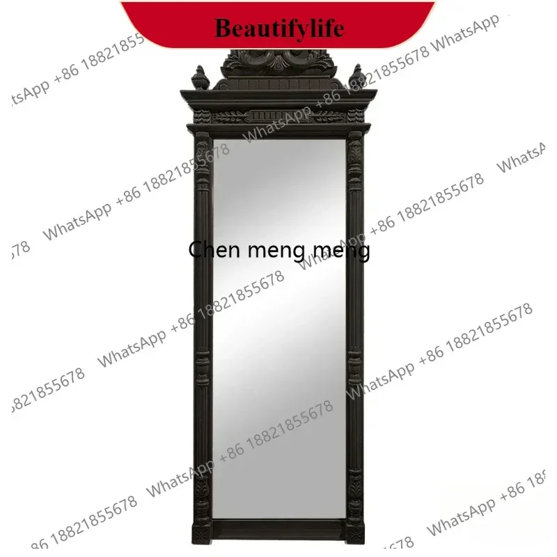 Hall Black Frame Mirror Universal Girls Floor Nordic Bedroom Wall Mirrors Full Body Gothic Apartment