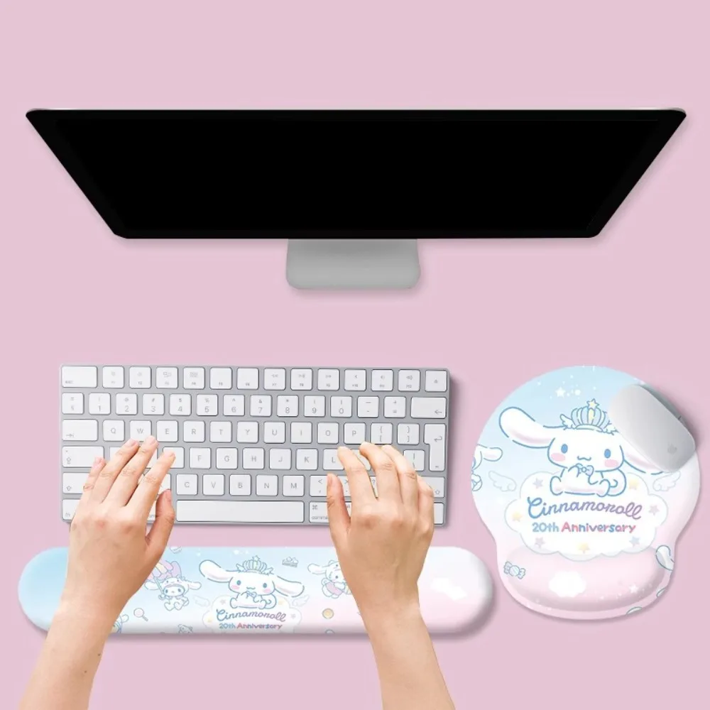 

Cartoon Sanrio Three-dimensional Non-slip Wrist Support Mouse Pad Cute Computer Keyboard Support Office Yugui Dog Wrist Pad Set