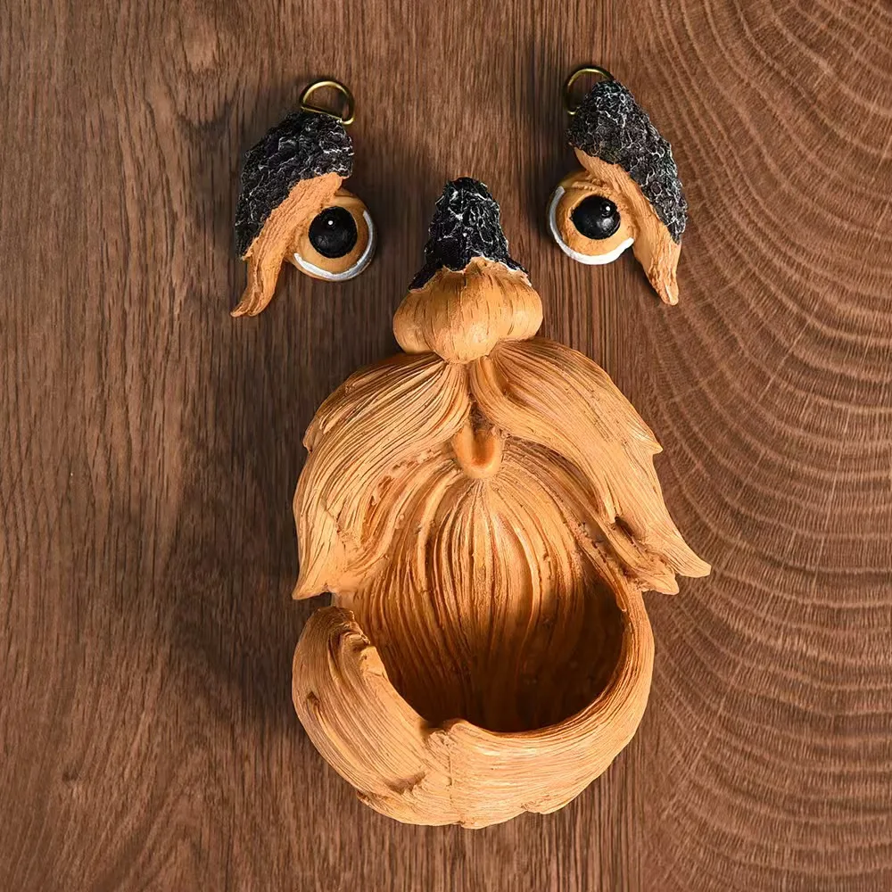 Tree Face Bird Feeder Outdoor Decor Glow in Dark Eyes Fun Old Man Tree Hugger Sculpture Yard Art