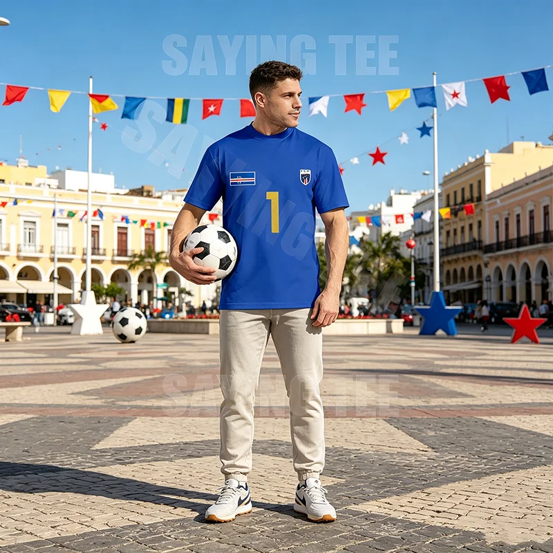 Kap Verde Vozinha 1 Torwart-Trikot T-Shirt Cabo Verde Fußball Herren Sportbekleidung Kap Verde Stolz Unisex Spruch-T-Shirt Top – Detail 5