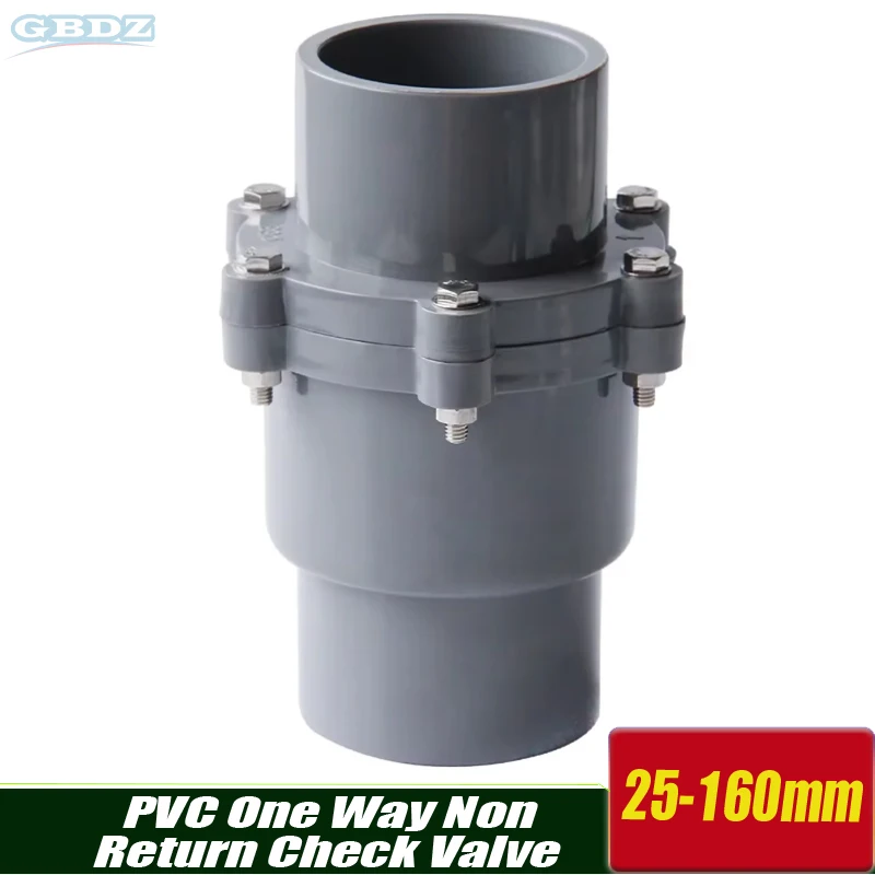 

PVC One Way Non Return Check Valve 25,32,40,50,63,75,90,110,160mm Metric Solvent Weld Pressure Pipe Fitting Aquarium Garden