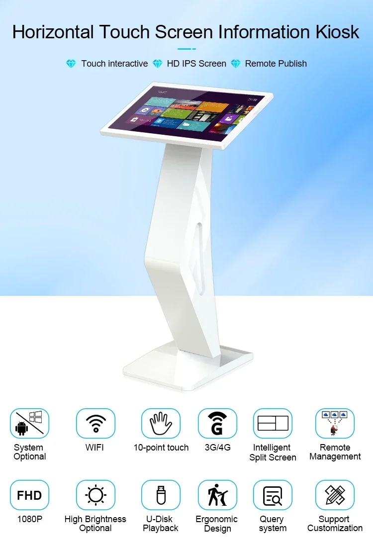 

23 24 Inch Floor Stand Touchscreen Information Interactive Android Digital Display Kiosk Touch Screen