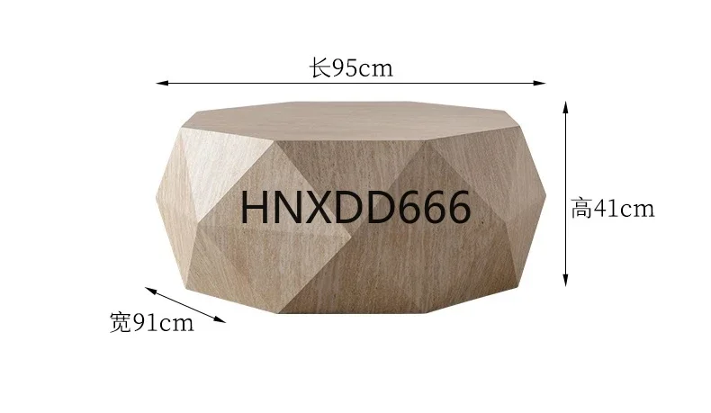 Travertine round coffee table living room home imitation marble tea table