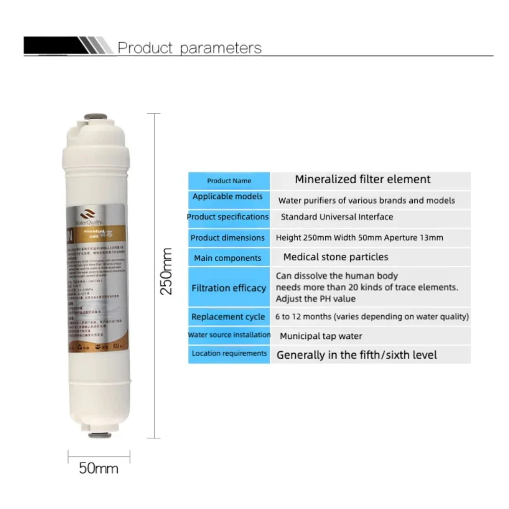 Waternoble 10 Inch T33 Natural Maifan Stone Filter Cartridge for Water Purifier Improves Taste Adjusts PH Releases Trace Element