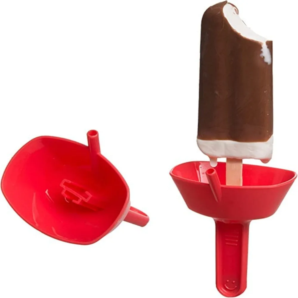 

Plastic Popsicle Rack Spill Proof With Straw Ice Cream Sticks Drip-Free Soild Color Anti-drip Tray