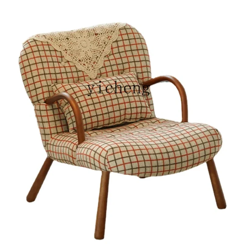 X-13 sofa retro solid wood combination living room bedroom balcony casual fabric single chair