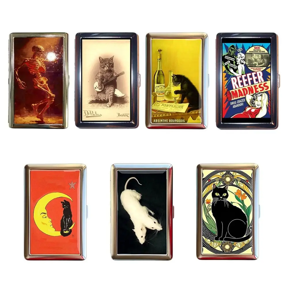 Vintage-Style Vintage Card Case Metal Material Versatile Design Cash Case Easy Snap Multi-function Metal Case Business Cards
