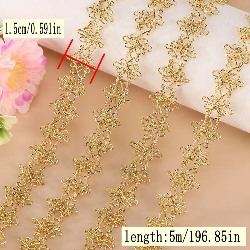 5Meter/16,4 Kaki Setiap Pak Sabuk Renda Baru Aksesori Pakaian DIY Tirai Kain Renda Pakaian Renda Ruyi Renda Dua Sisi