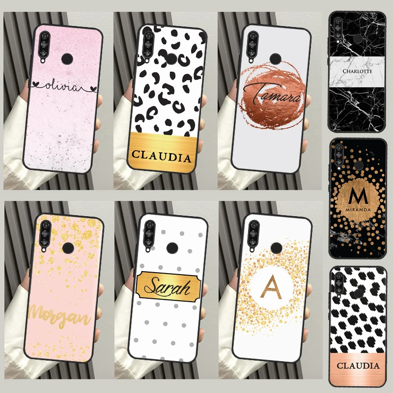 PERSONALISED CUSTOM NAMES INITIALS Case For Huawei P40 P30 Lite P20 P50 Pro P Smart 2021 Nova 5T Honor X8 X9 50 70 X9a Coque