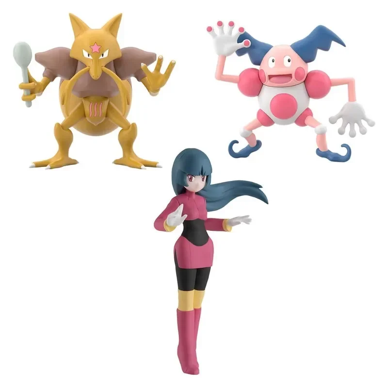 Bandai Originele Shokugan Pokemon Anime Figuur Schaal Wereld NATSUME & YUNGERER & BARRIERD Action Figure Collectible Speelgoed voor Kinderen Gift