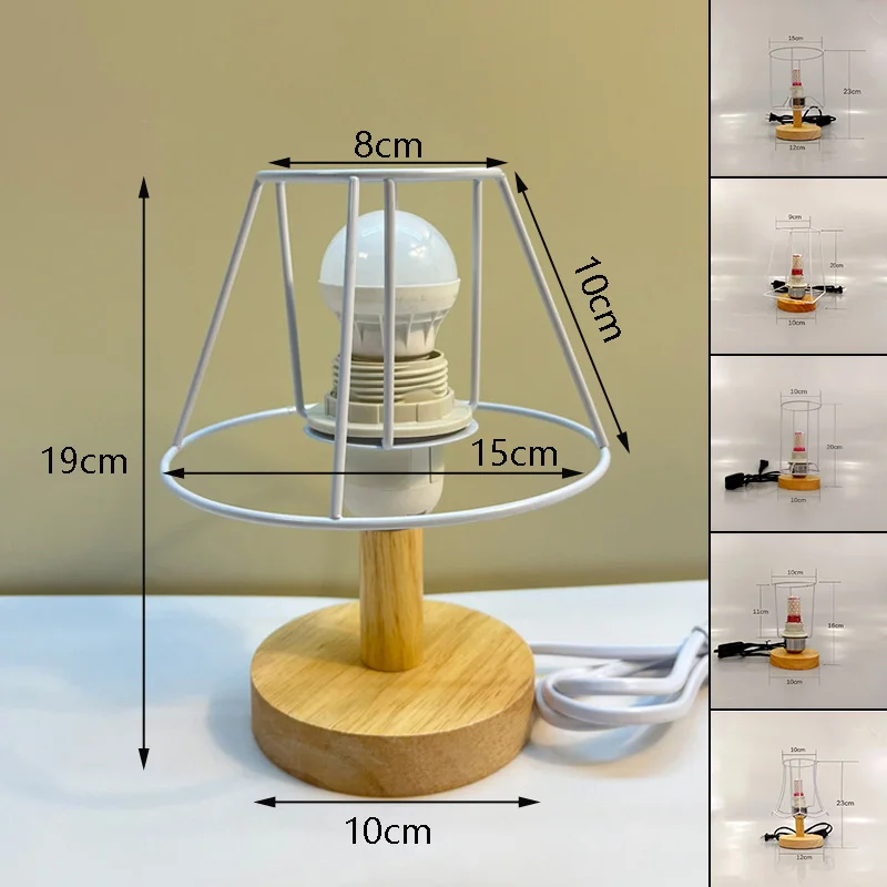 Circular Solid Wooden Base Holder with Cord on Off Switch for DIY Table Lamp,Plug in E27 Lamp Bedside Lamp Holder for Home