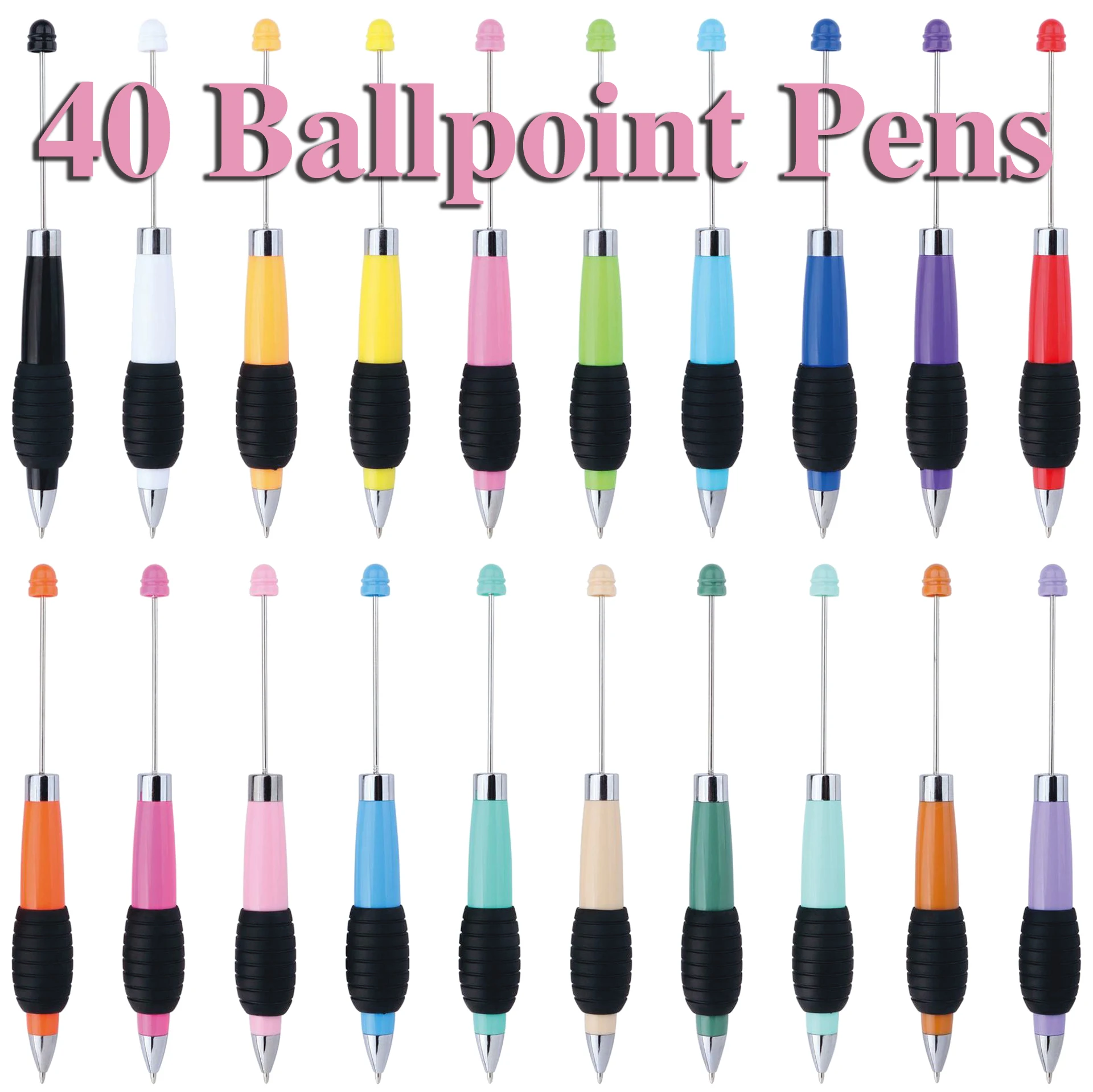 

40Pcs Newest DIY Retractable Beading Pen Creative macaron color retractable rotating beading gift ballpoint pen