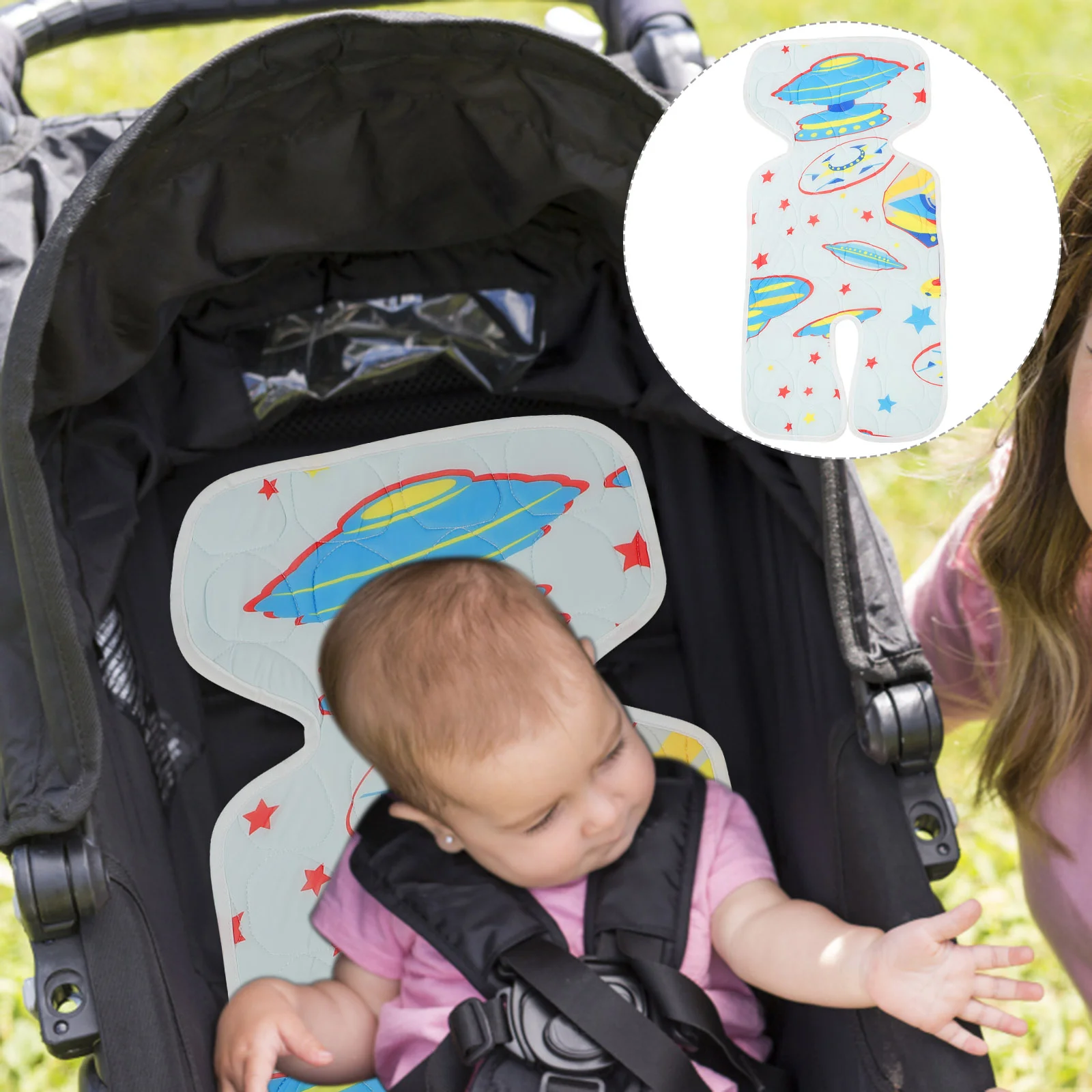 Summer Stroller Mat Baby Breathable Pram Cushion Infant Seat Pad Liner Cool Insert