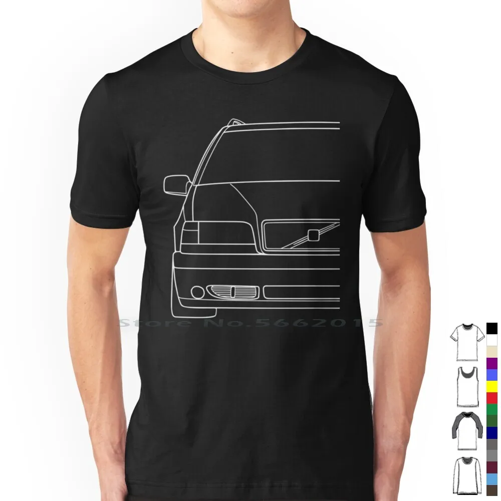 850 T5 Estate White Lines 100% Cotton T Shirt 850r Sweden Wagon T5 Swedish 850 Turbo Enthusiast Fans Cars Estate Race Tee Short