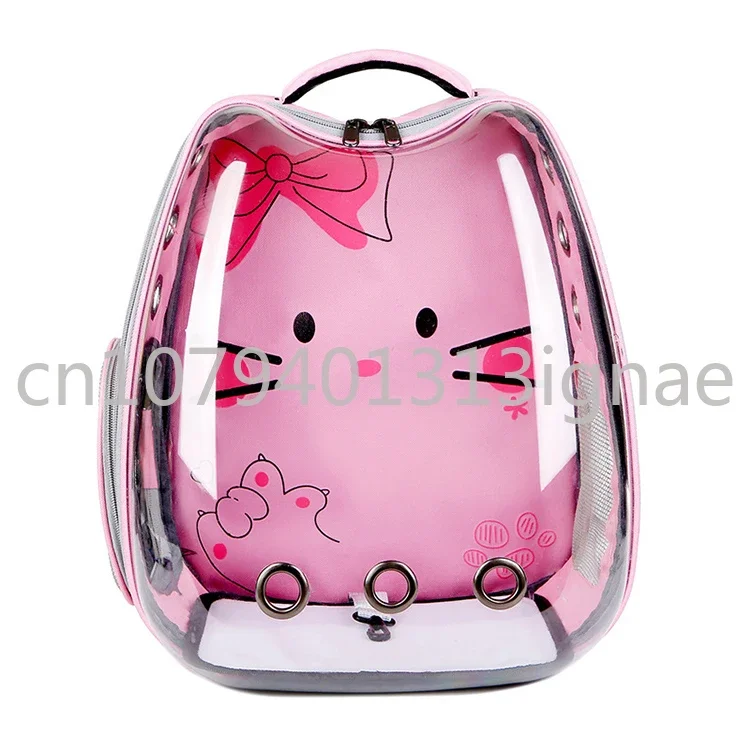 Outdoor Cat Pattern Pvc Clear Pet Carrier Bag Sturdy Breathable Space Capsule Backpack Pet Bag For Cat And Dog