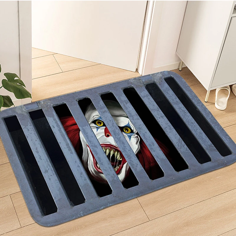 Clown Trap Horror 3D Home Entrance Mats Entryway Living Room Bath Rug Doormat Hallway Bedroom Kitchen Floor Carpet Anti Slip