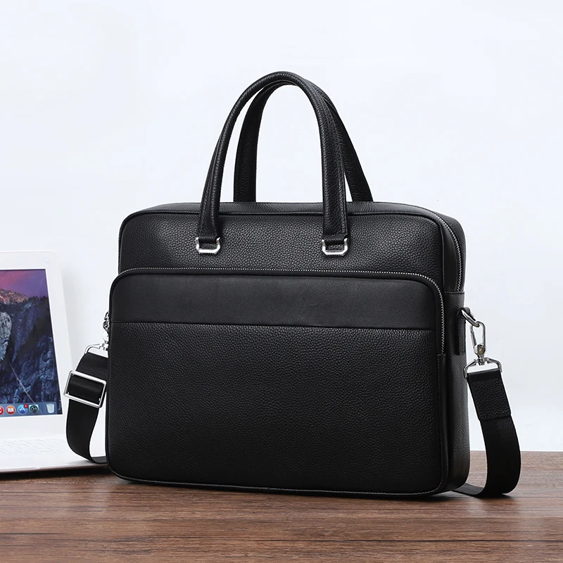 Grande capacidade homem maleta de couro genuíno dos homens bolsa de negócios masculino ombro laoptop saco famosa marca designer masculino maleta