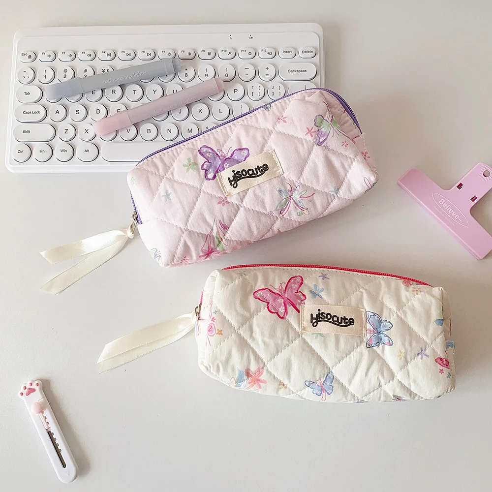 

Butterfly Y2K Butterfly Stationery Bag Large Capacity Desktop Storage Korean Style Pencil Case Cosmetics Card Pen Aesthetic